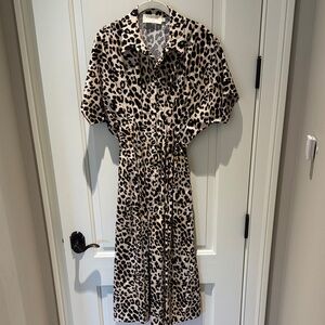 Leopard Print Midi Dress